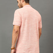 Club York Men Peach Polo neck T-Shirt