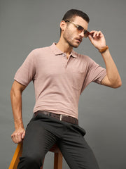 Club York Men Fawn Polo neck T-Shirt