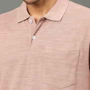 Club York Men Fawn Polo neck T-Shirt