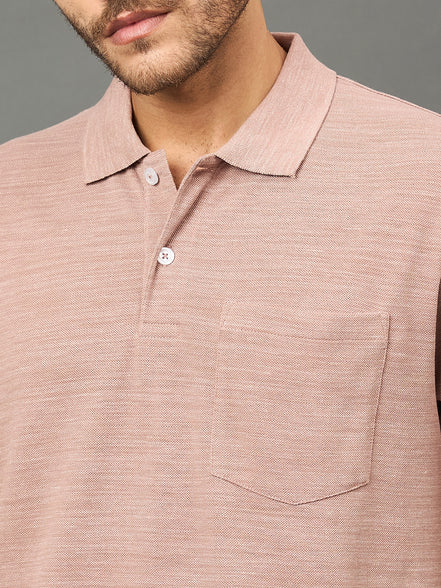 Club York Men Fawn Polo neck T-Shirt