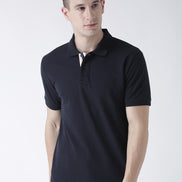 Navy Blue Solid T-Shirt