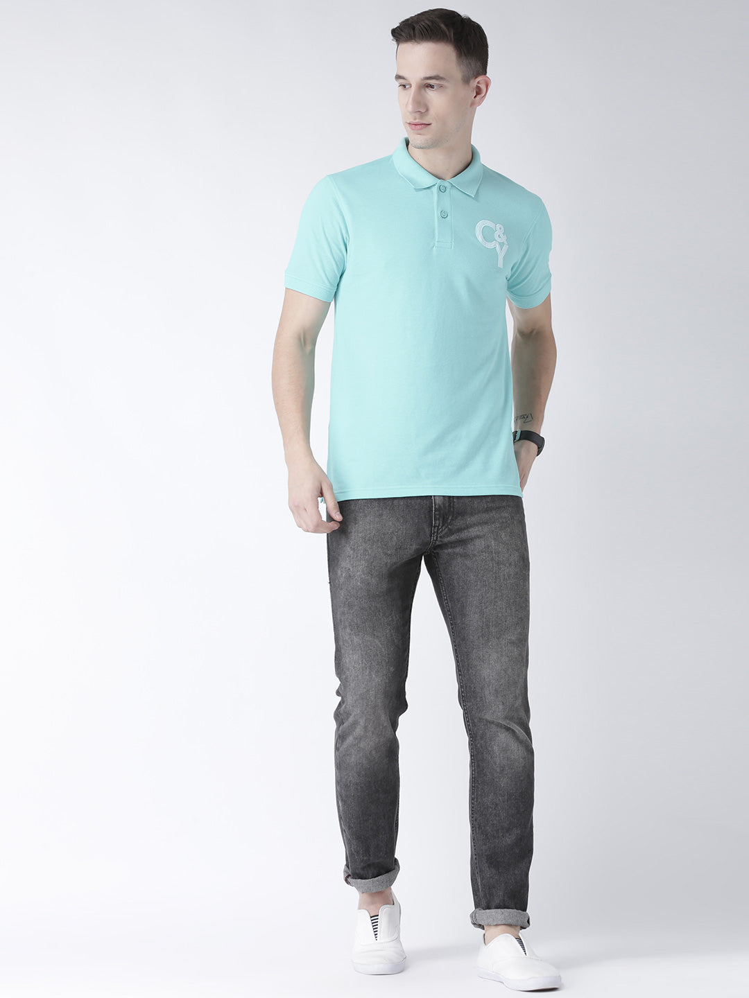 Blue Solid T-Shirt