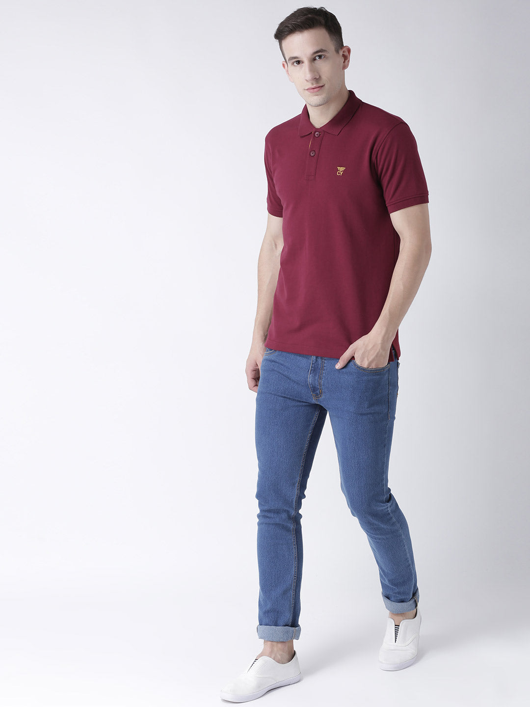 Maroon Solid T-Shirt
