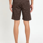 Dark Brown Printed Short
