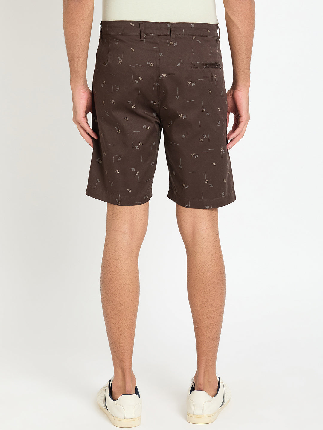 Dark Brown Printed Short