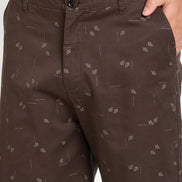 Dark Brown Printed Short