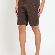 Dark Brown Printed Short