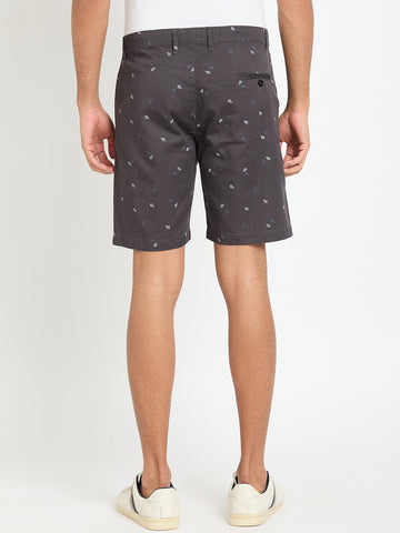 Dark Grey Printed Short