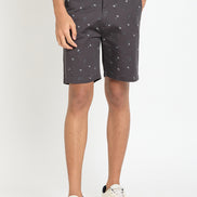 Dark Grey Printed Short