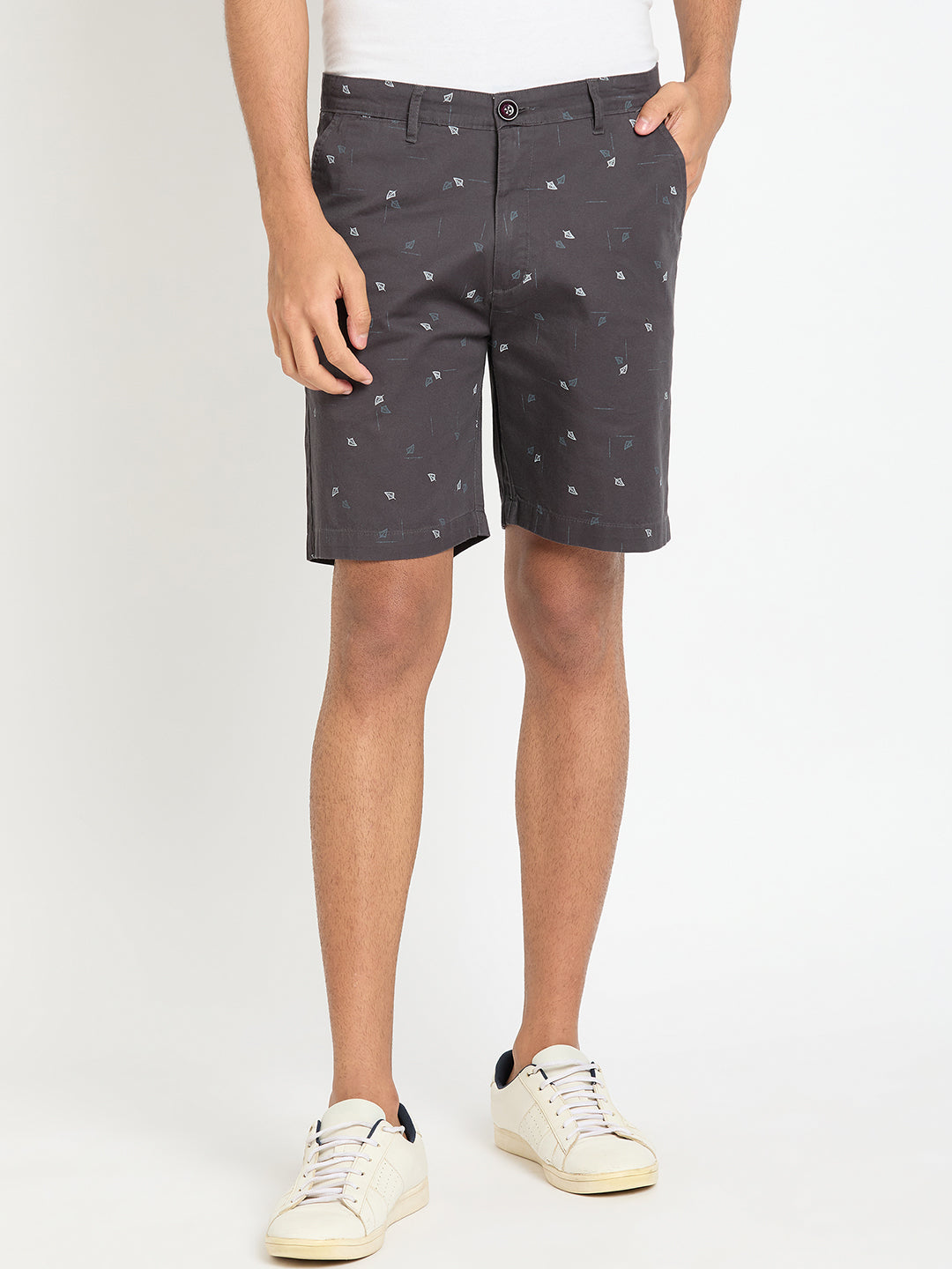 Dark Grey Printed Short