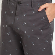 Dark Grey Printed Short