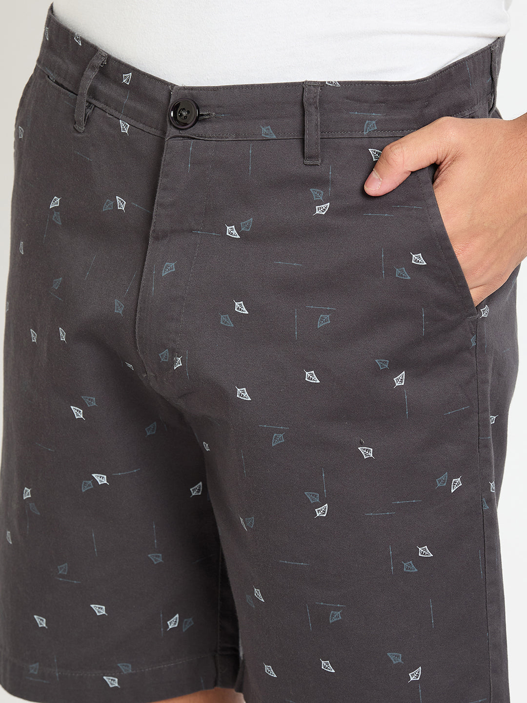 Dark Grey Printed Short