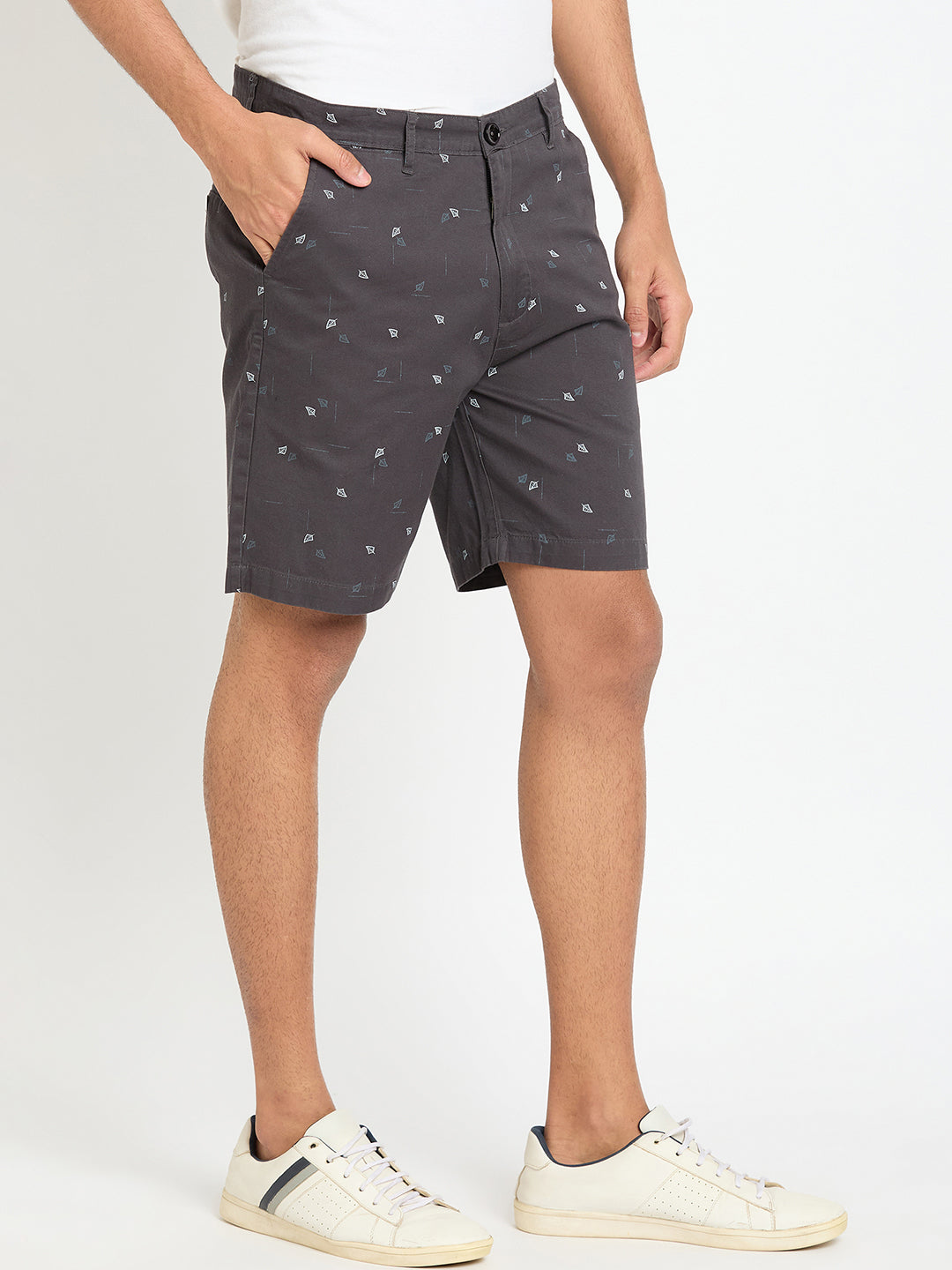 Dark Grey Printed Short