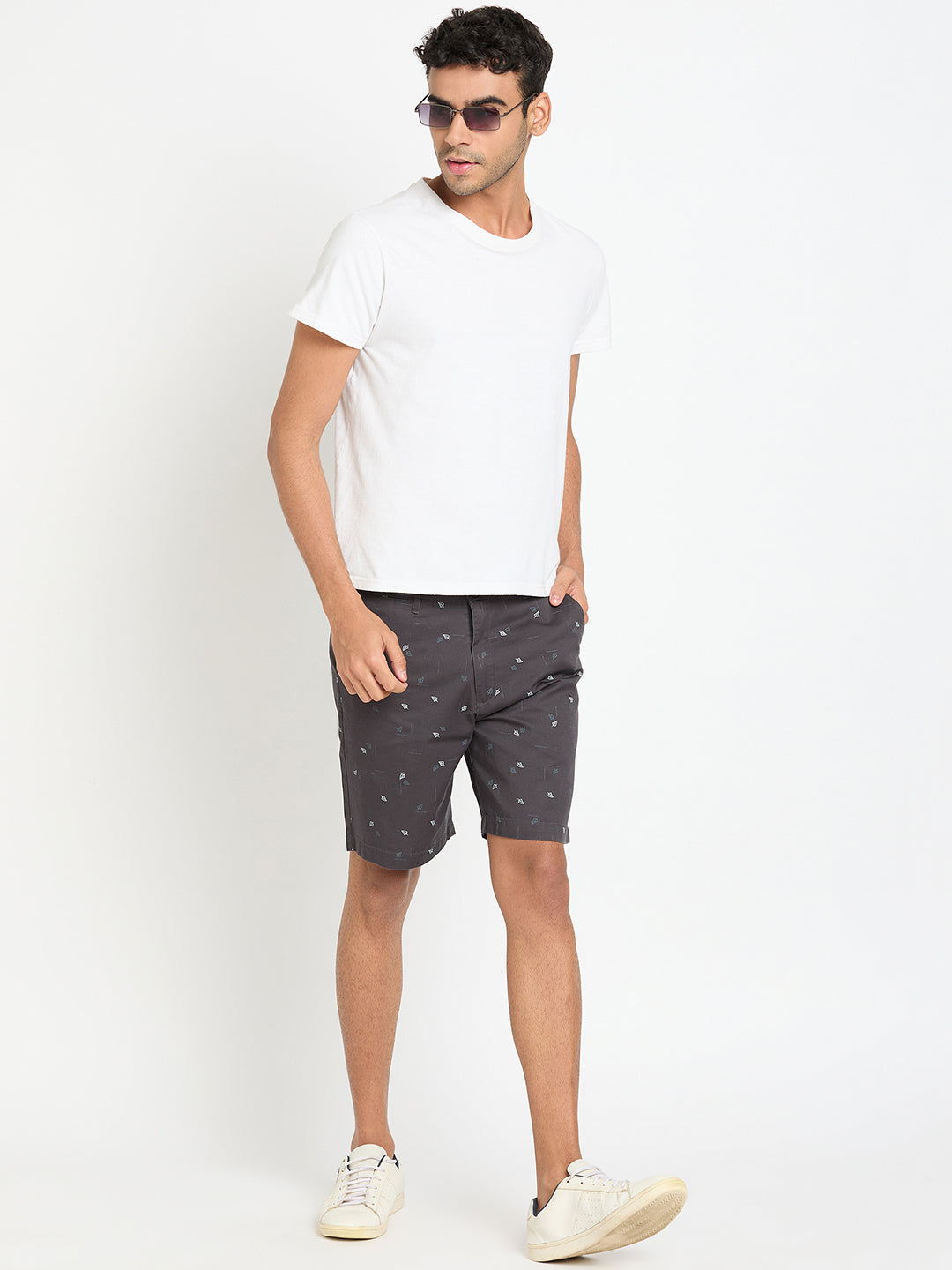 Dark Grey Printed Short