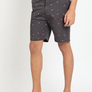 Dark Grey Printed Short