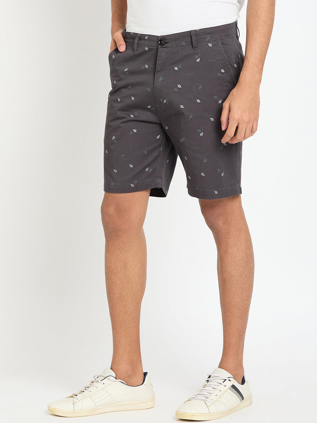 Dark Grey Printed Short