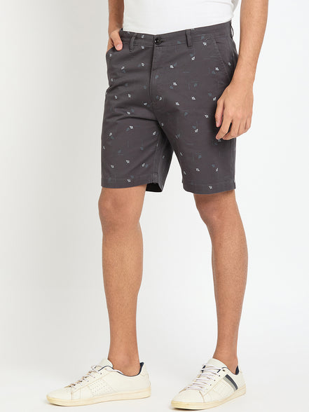 Dark Grey Printed Short