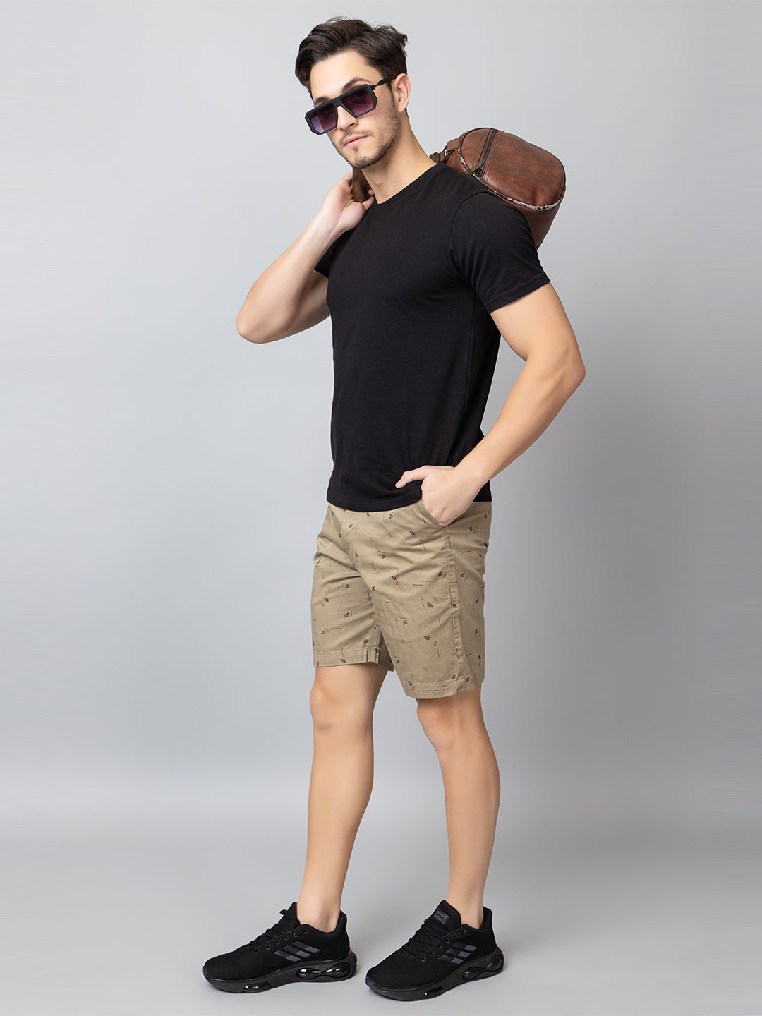 Khaki Printed Woven Short
