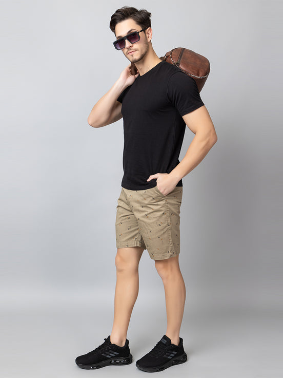 Khaki Printed Woven Short