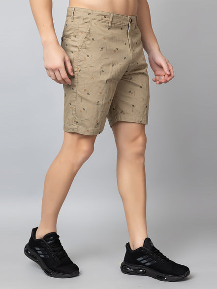 Khaki Printed Woven Short