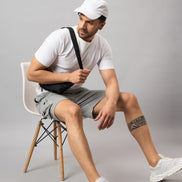 Grey Melange Solid Short