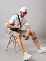 Grey Melange Solid Short