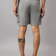 Grey Melange Solid Short