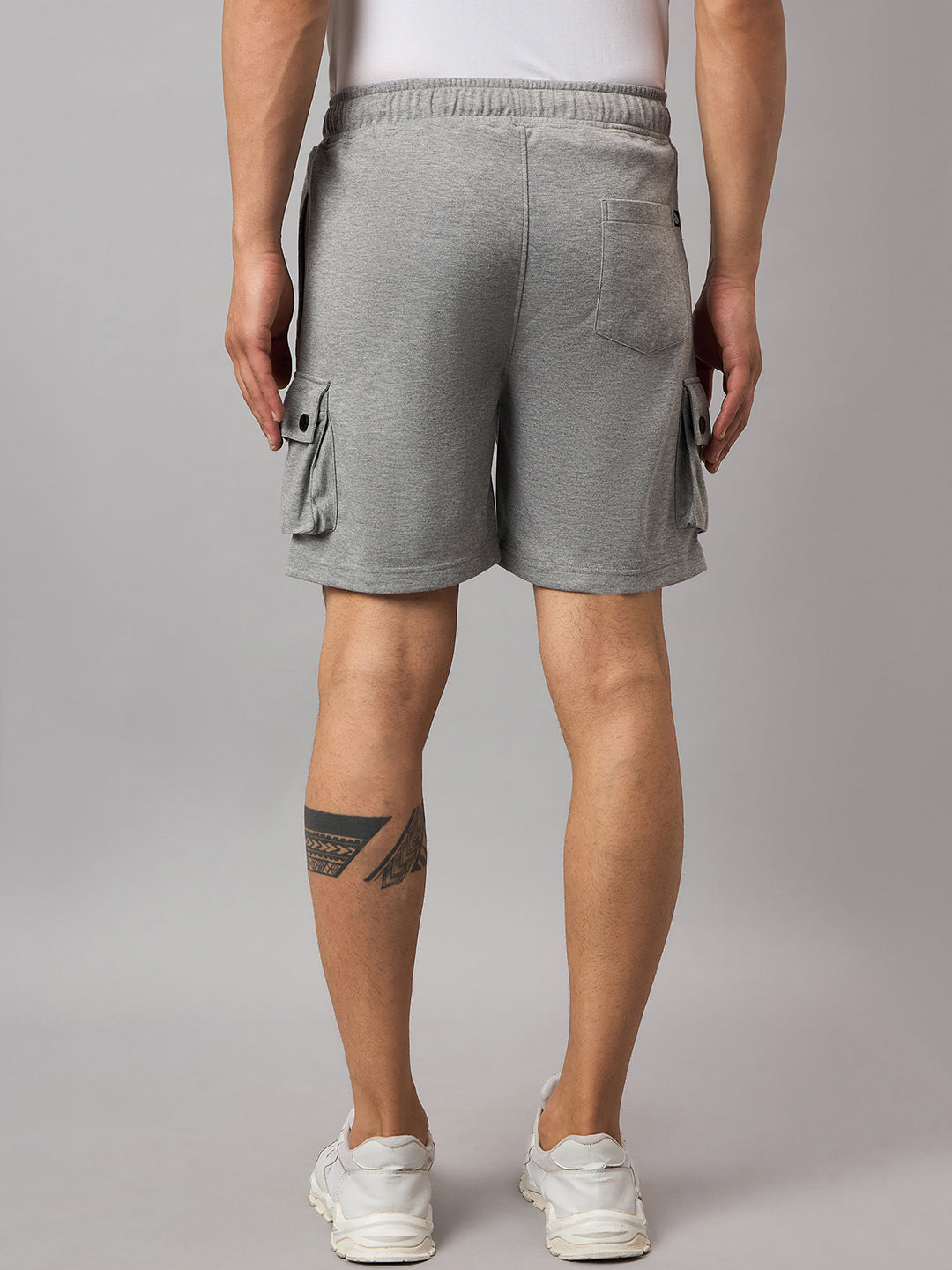 Grey Melange Solid Short