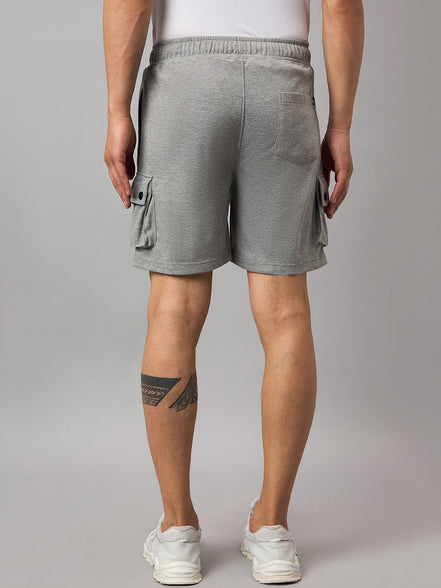 Grey Melange Solid Short