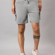 Grey Melange Solid Short