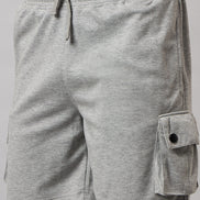 Grey Melange Solid Short