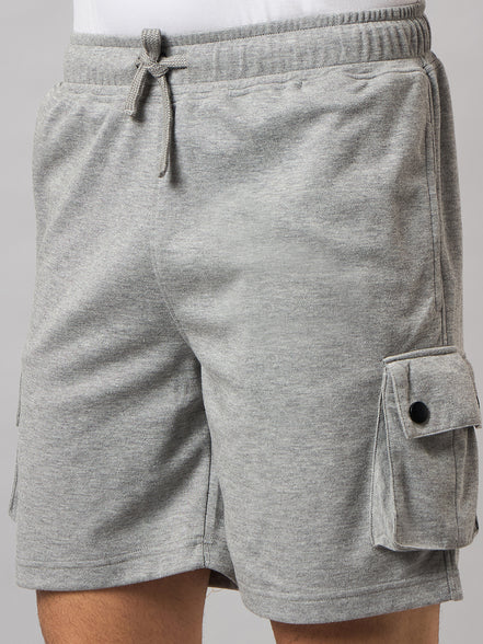 Grey Melange Solid Short