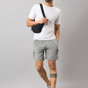 Grey Melange Solid Short