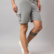 Grey Melange Solid Short