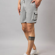 Grey Melange Solid Short
