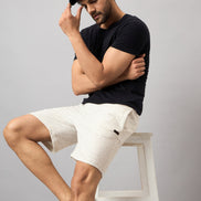 Off White Solid Short