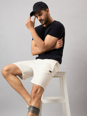 Off White Solid Short