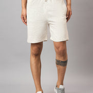 Off White Solid Short