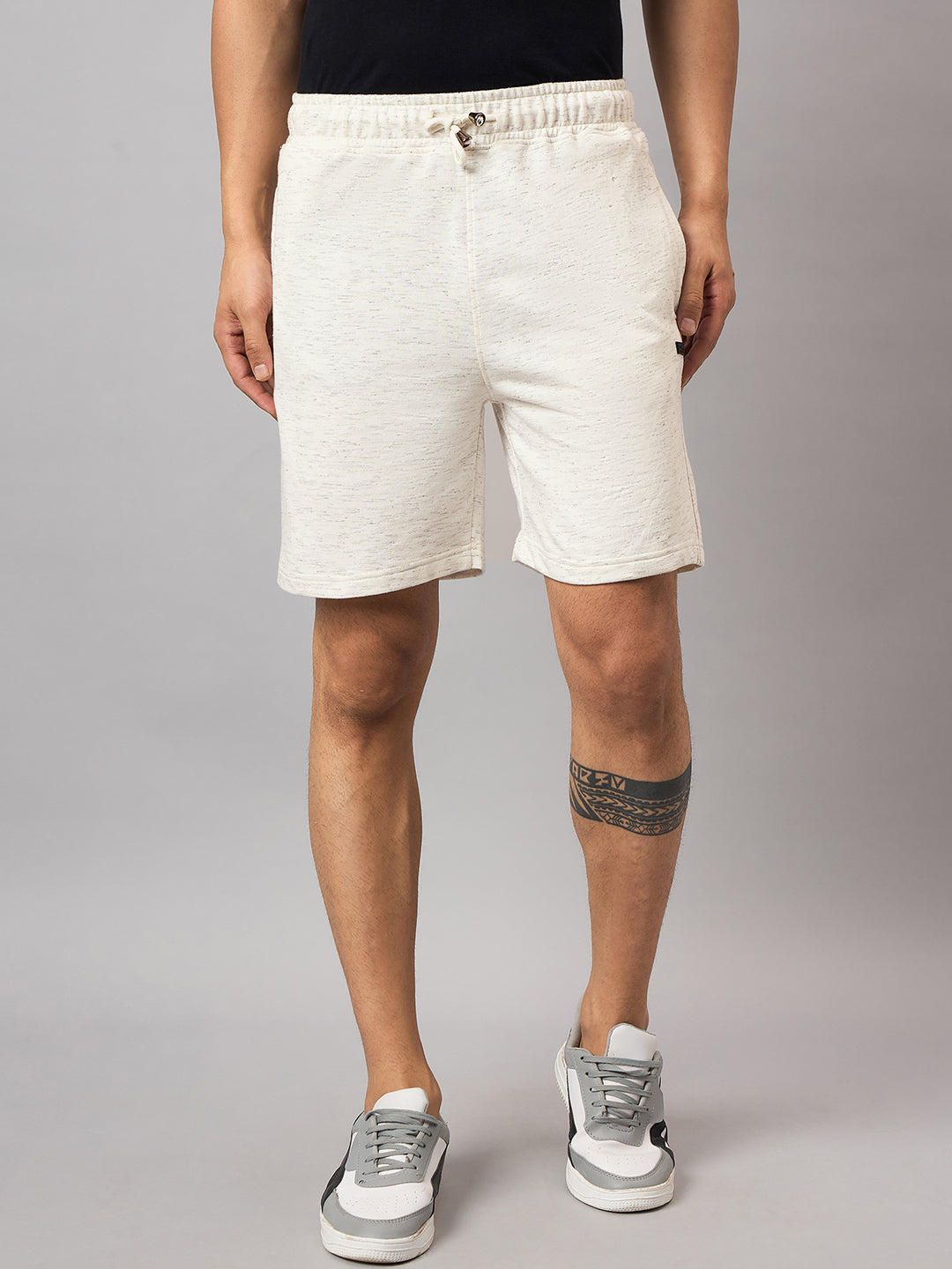 Off White Solid Short