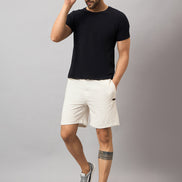 Off White Solid Short