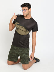 Dark Olive Printed Short