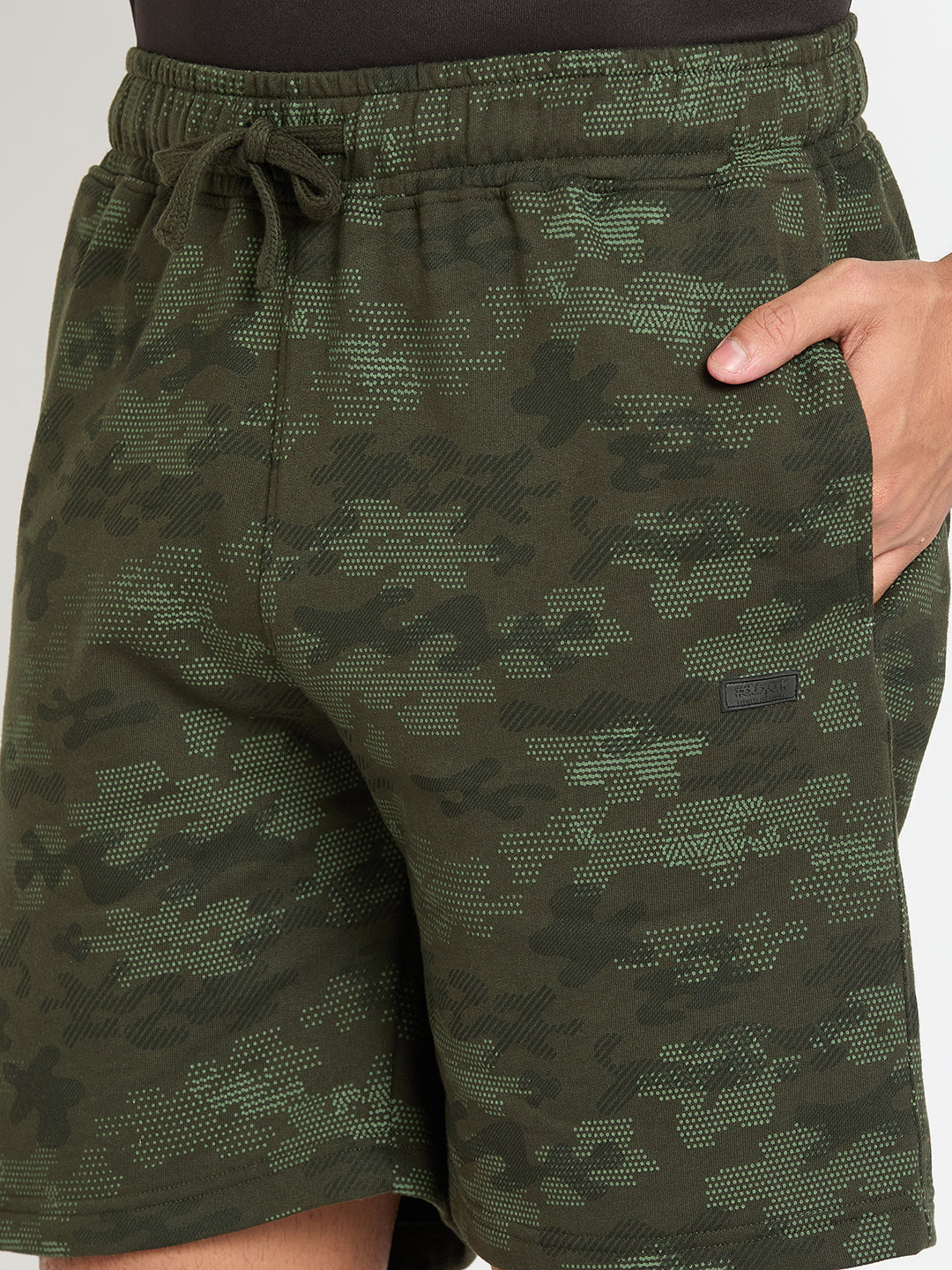 Dark Olive Printed Short