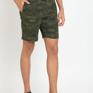Dark Olive Printed Short