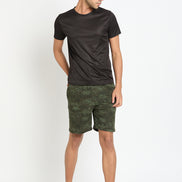Dark Olive Printed Short