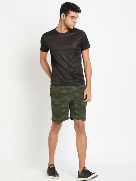 Dark Olive Printed Short
