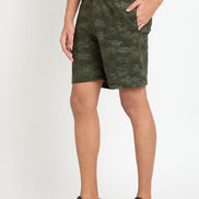 Dark Olive Printed Short