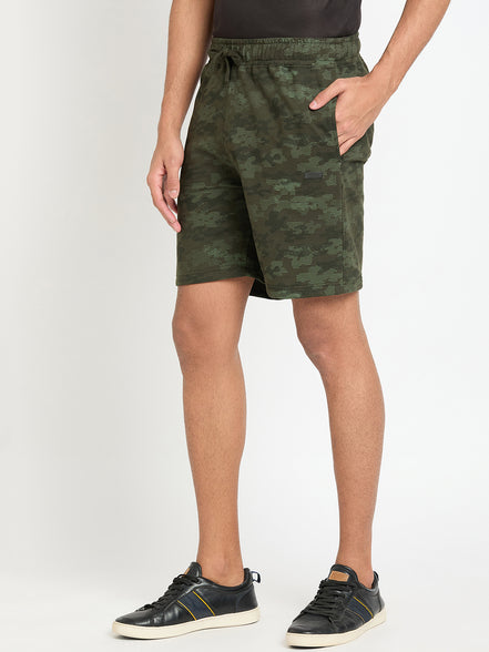 Dark Olive Printed Short