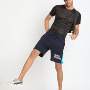 Navy Blue Colorblocked Short
