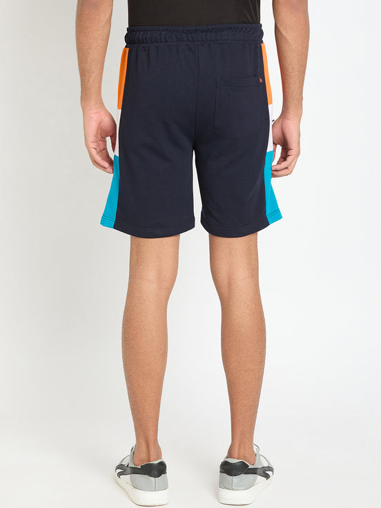 Navy Blue Colorblocked Short