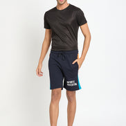 Navy Blue Colorblocked Short
